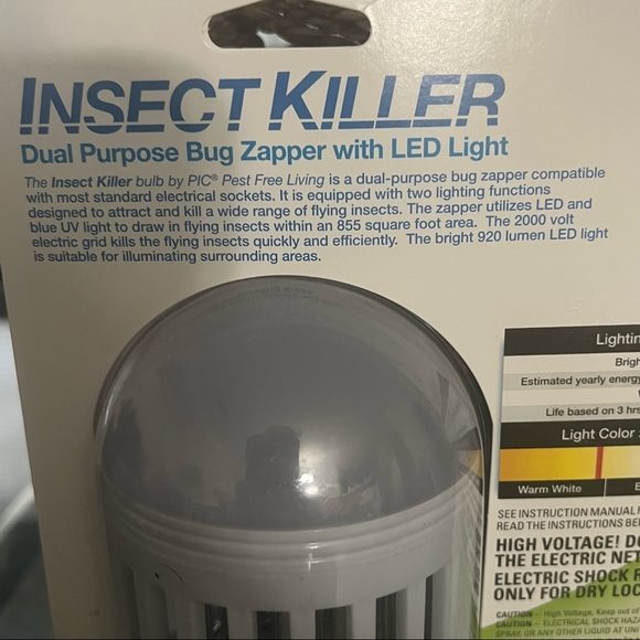 Insect Killer Dual Purpose Bug Zapper and LED Light Bulb - Picture 5 of 7